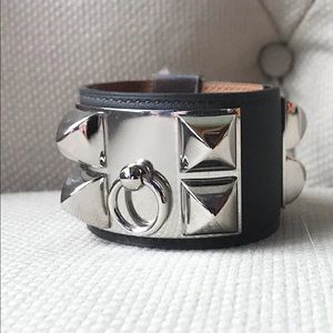 Hermès Graphite SHW Gray Swift Leather  CDC Collier de Chien Bracelet S